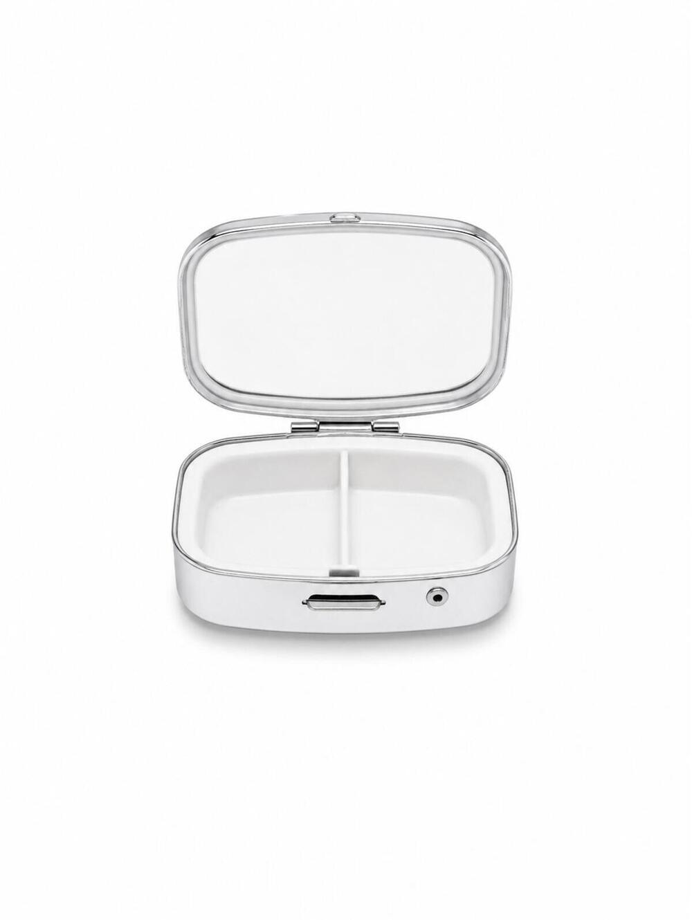 Chanel Black Crystal CC Travel Pill Case Silver Compact with Box - Picture 7 of 8